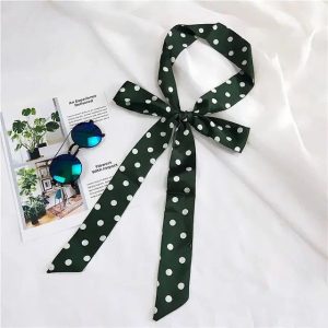 ceinture foulard verte à pois
