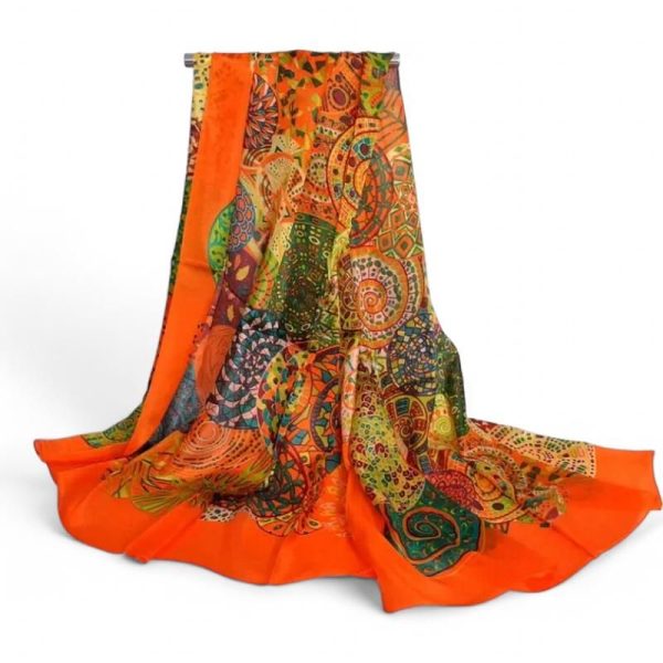 foulard en soie orange